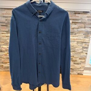 Express Men's Casual Navy Button Down Shirt